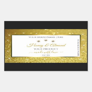 Luxurious White Gold Glitter Product Labels Jewels