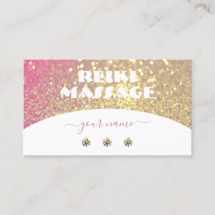 Luxurious White Pink Gold Sparkle Glitter Diamonds Business Card