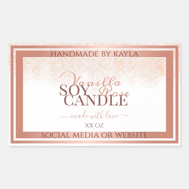 Luxurious White Product Packaging Labels Rose Gold (Front)