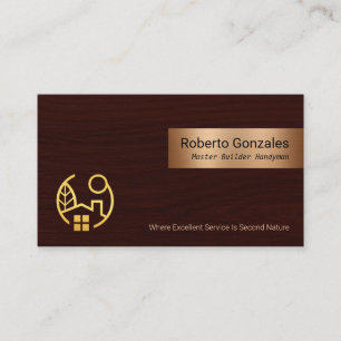 Luxurious Wood Grain Carpenter Handyman Business Card