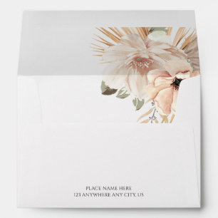 Luxurius Dried Pampas Grass Botanical Wedding Envelope