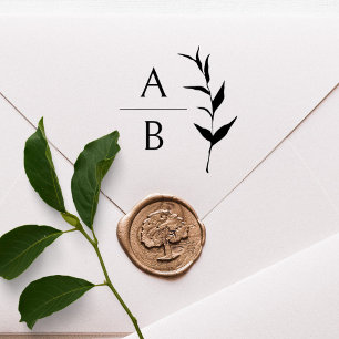 Luxurius Elegant Monogram Botanical Wedding Self-inking Stamp