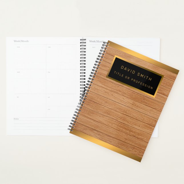 Luxury 2in1 Gold Wood Modern Business Card & Planner (Display)