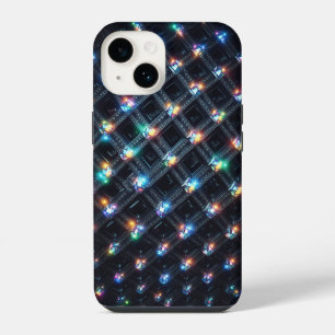 Luxury 3D Geometric Grid Multi-Colour Glowing Jewe iPhone 14 Case