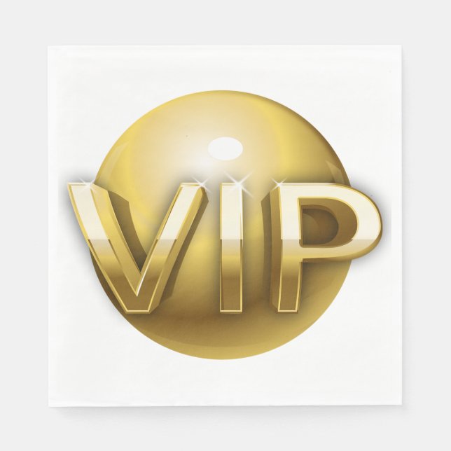 Luxury 3D Gold VIP Emblem Napkin (Front)