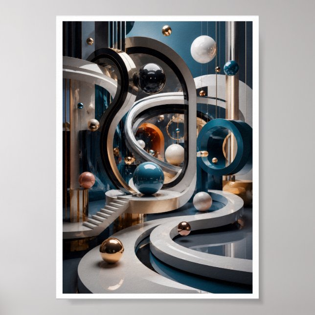 Luxury 3D Infinite Geometry Wall Art (Front)