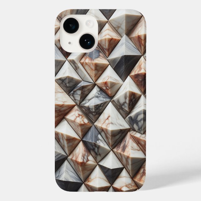 Luxury 3D Marble Geometric Phone Case - Elegant  (Back)