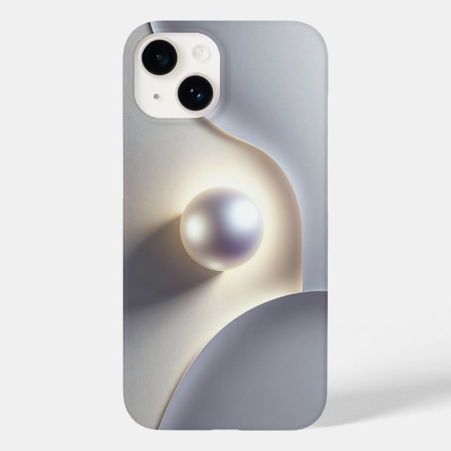 Luxury 3D Minimalist Pearl with Soft Ethereal Glow Case-Mate iPhone Case (Back)