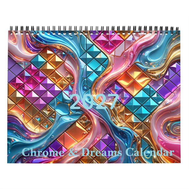 Luxury Abstract 3D Mosaic Calendar 2027 (Cover)