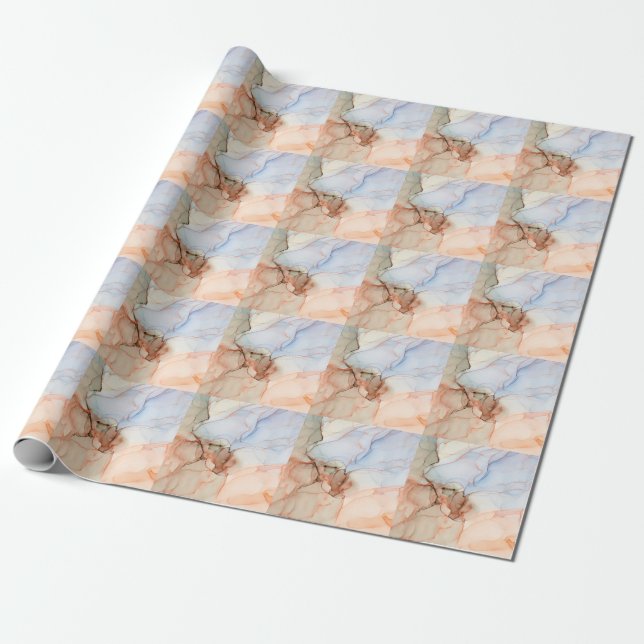 Luxury Abstract: Alcohol Ink Art Wrapping Paper (Unrolled)