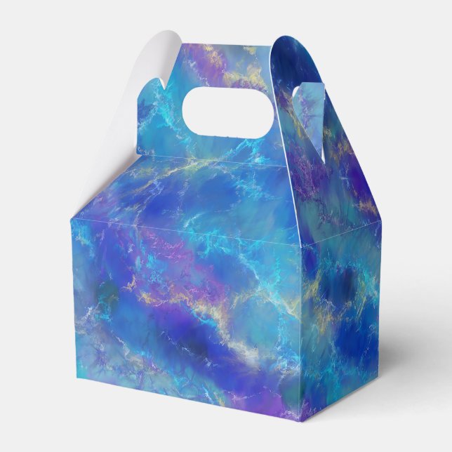 Luxury Abstract Blue Marble Pattern  Favour Box (Front Side)