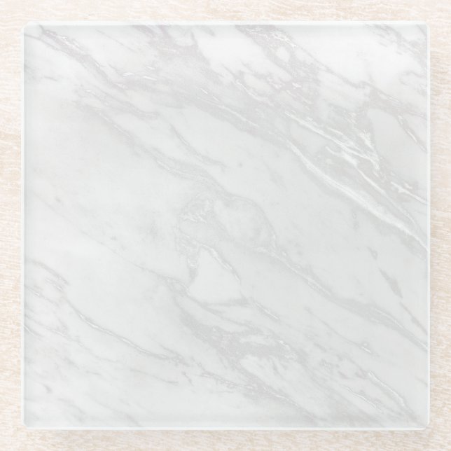 Luxury Abstract Fluid Agate Stone & Crystal Textur Glass Coaster (Front)