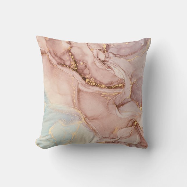Luxury Abstract Fluid Alcohol Ink Cushion (Front)