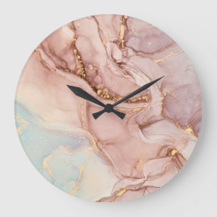 Luxury Abstract Fluid Alcohol Ink Large Clock