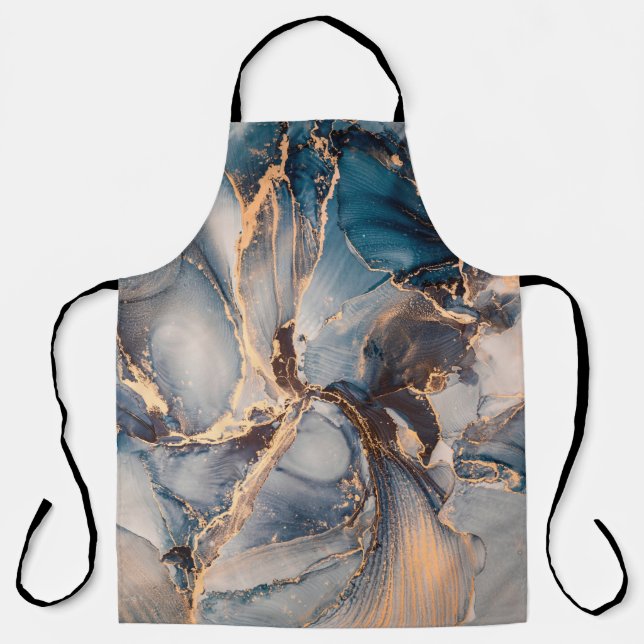 Luxury abstract fluid art painting in alcohol ink  apron (Front)