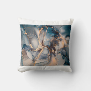 Luxury abstract fluid art painting in alcohol ink  cushion