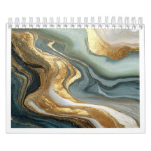Luxury Abstract Fluid Gold Calendar 2027