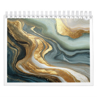 Luxury Abstract Fluid Gold Calendar 2027
