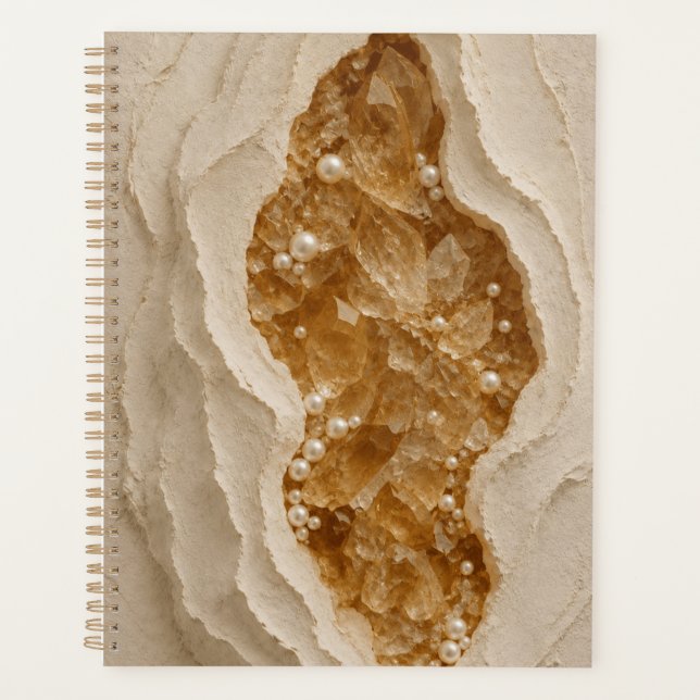 Luxury Abstract Geode Notebook Planner (Front)