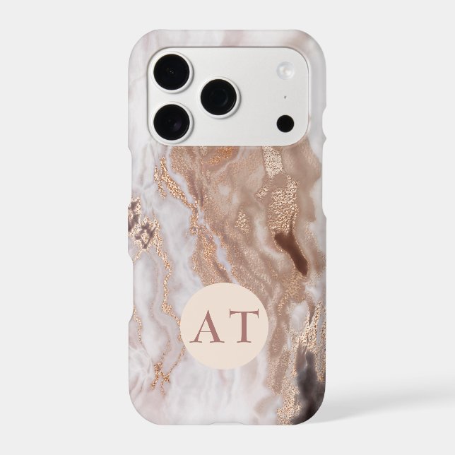 Luxury Abstract Gold Marble Pattern Monogram (Back)