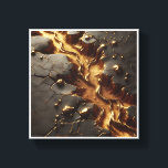 Luxury Abstract Topography - Molten Gold River Flo Canvas Print<br><div class="desc">A powerful and dramatic abstract piece depicting a river of liquid, shimmering gold carving its way through textured, cracked black stone. Inspired by the Japanese art of Kintsugi, this design features deep contrasts between the dark, matte earth and the brilliant, metallic gold flow. Perfect for modern industrial interiors, luxury offices,...</div>