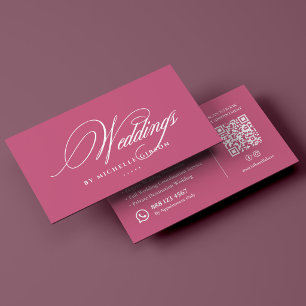 Luxury Aesthetic Pink Wedding Coordinator Business Card