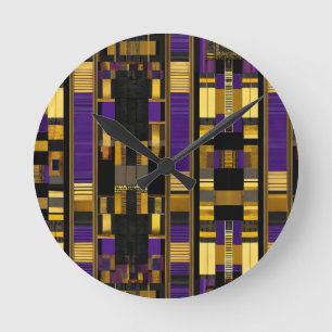 Luxury African Caribbean Heritage Multicolor  Round Clock