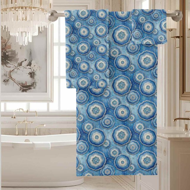 Luxury Agate | Geode Towel Set - Ocean Blue & Gold (Creator Uploaded)