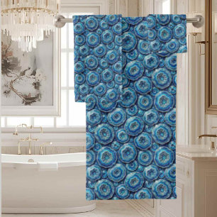 Luxury Agate   Geode Towel Set - Ocean Blue & Gold