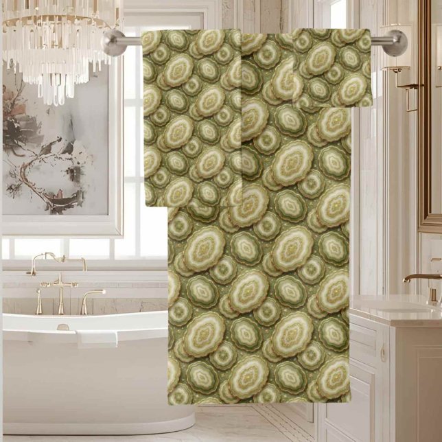 Luxury Agate | Geode Towel Set - Olive Green (Creator Uploaded)