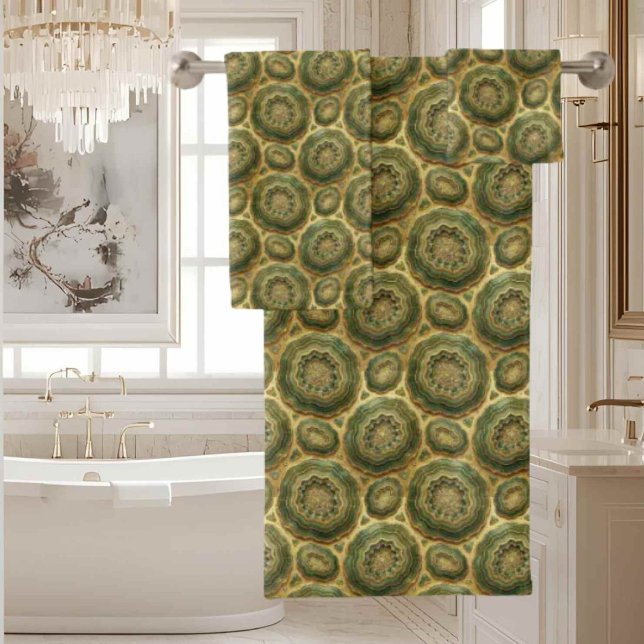 Luxury Agate | Geode Towel Set - Olive Green (Creator Uploaded)