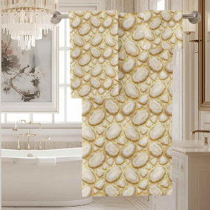 Luxury Agate   Geode Towel Set - White & Gold