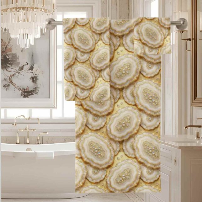 Luxury Agate | Geode Towel Set - White & Gold (Creator Uploaded)