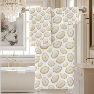 Luxury Agate   Geode Towel Set - White & Gold
