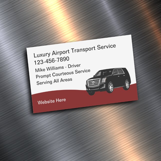 Luxury Airport Transport Taxi Service Magnetic Business Card (Creator Uploaded)