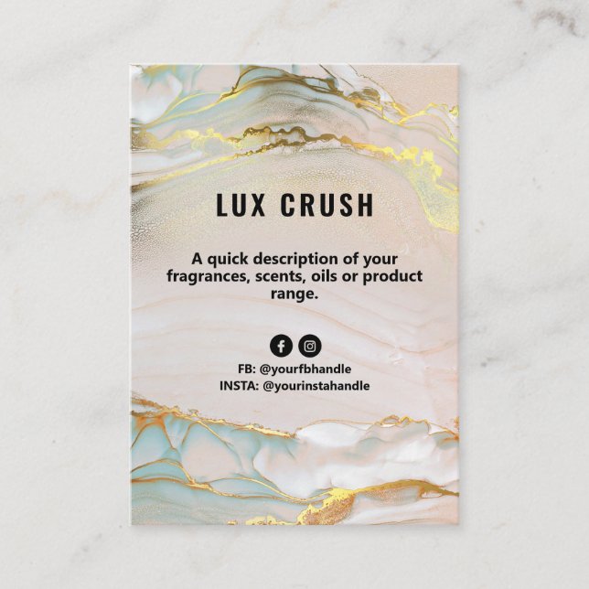 Luxury Alcohol ink Product Price List Card (Front)