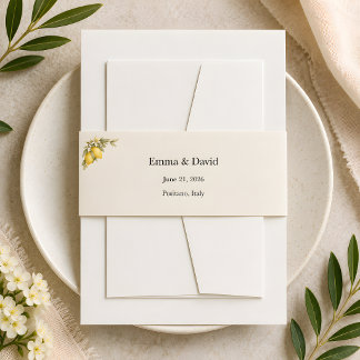 Luxury Amalfi Lemon Invitation Belly Band