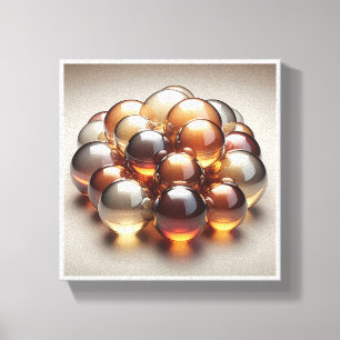 Luxury Amber Glass Spheres - 3D Crystal Abstract W Canvas Print