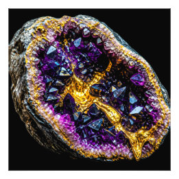 Luxury Amethyst and Gold Abstract Wall Art