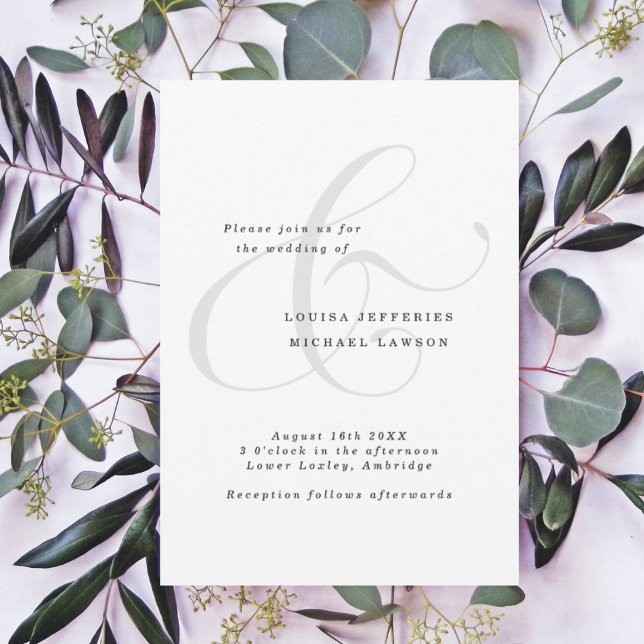 Luxury Ampersand Minimalist Black and White Invitation (Creator Uploaded)