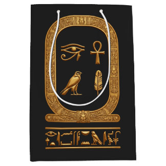 Luxury Ancient Egyptian Golden Cartouche & Sacred Medium Gift Bag