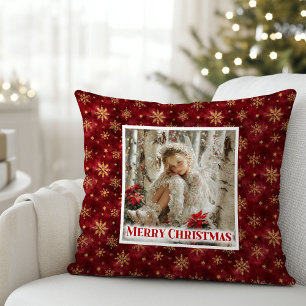 Luxury Angel Red Gold Kids Gift Best Christmas Cushion