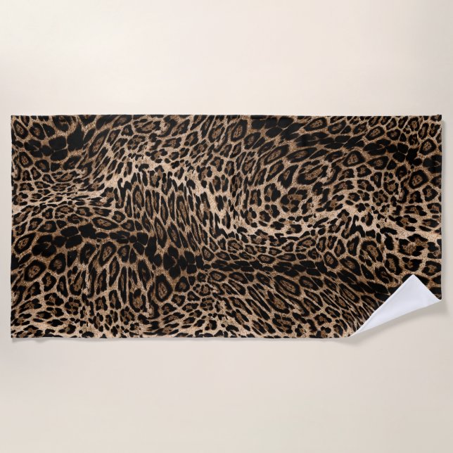 Luxury Animal Print beach Towel (Front)