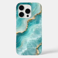 Luxury Aqua Agate Marble with Gold Veins