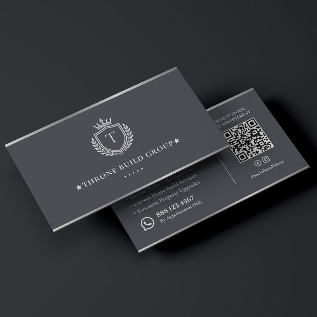 Luxury Architect Contractor Construction Crest  Business Card (Luxury Architect Contractor Construction Crest Business Card
)