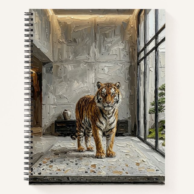 Luxury Architectural Tiger – Minimalist Fine Art N Notebook (Front)