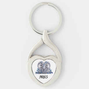 Luxury Aries Zodiac Crystal Key Ring