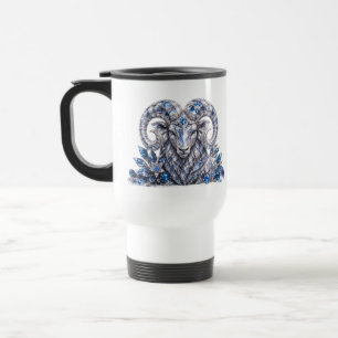 Luxury Aries Zodiac Crystal Travel Mug