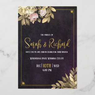 Luxury Art Deco Black Velvet Botanical Wedding