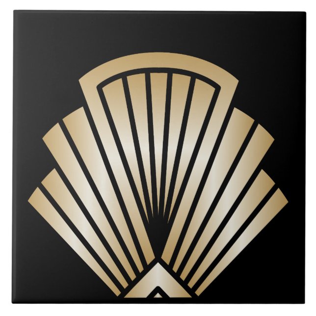 Luxury Art Deco Fan Motif Tile (Front)